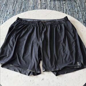 Saxx Men's Pilot 2N1 Black Athletic Shorts with Liner and Drawcord